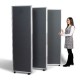 4 Panel Mobile Concertina Screen with Woolmix Fabric - Aluminium Frame