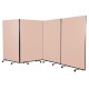 3 & 4 Panel Classic Mobile Room Divider with Woolmix Fabric