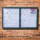 Cyclone 2 Door External Noticeboard with Painted Frame - IP 55 Weatherproof Rated