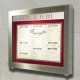 Kensington Menu Case in Brushed Stainless Steel with Printed Header