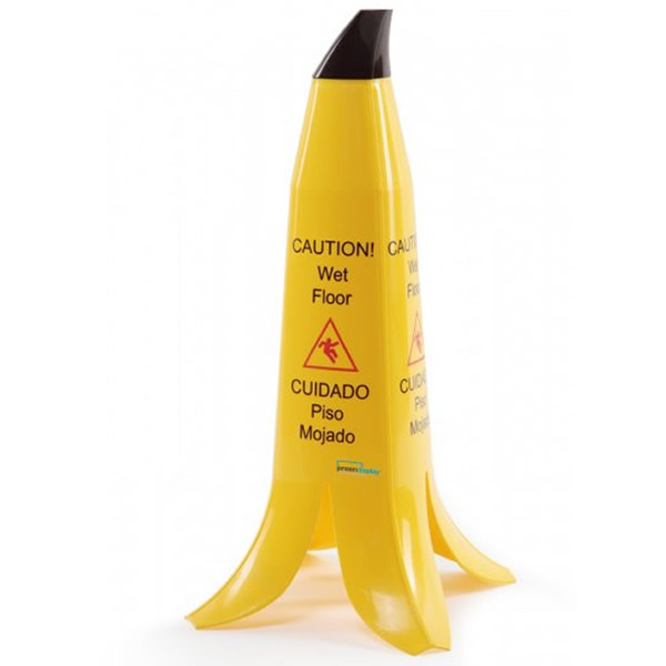 Banana Cone Wet Floor Hazard Sign 60mm High White Light Display