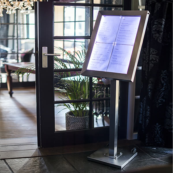 Outdoor A2 Menu Stand in Black | Buy Online from White Light Display ...